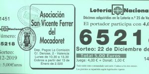 LOTERÍA DE NAVIDAD DEL ALTAR DEL MOCADORET